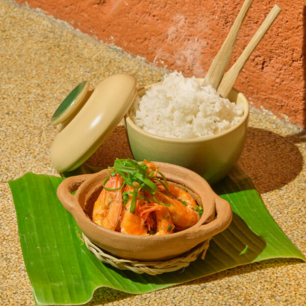 simmered prawn with coconut water